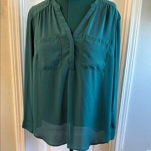 Torrid Green Long Sleeve Relaxed Blouse